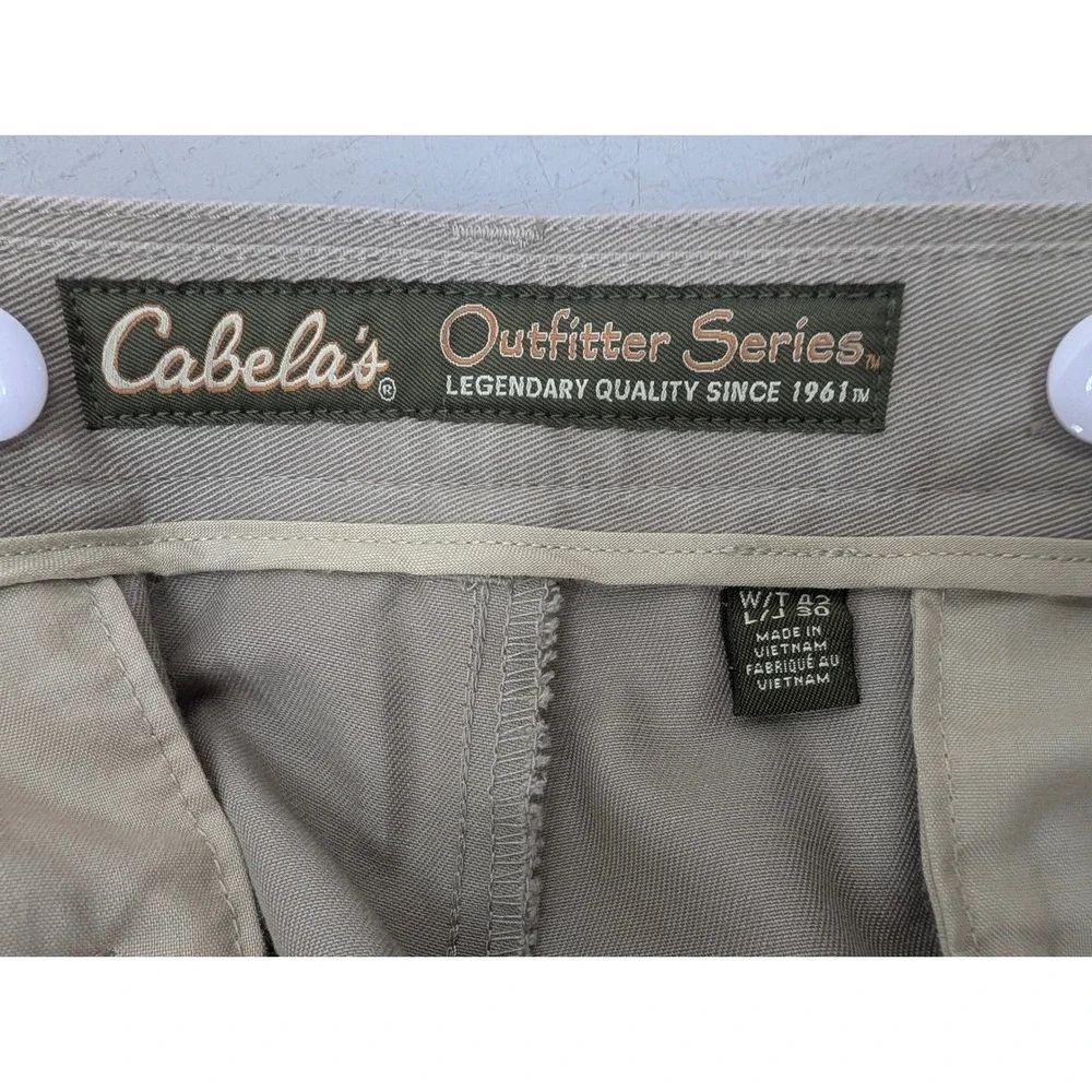 Cabela's Outfitter Series Chino Pants Mens 42x30 Tan Cotton Flat Front Suspender